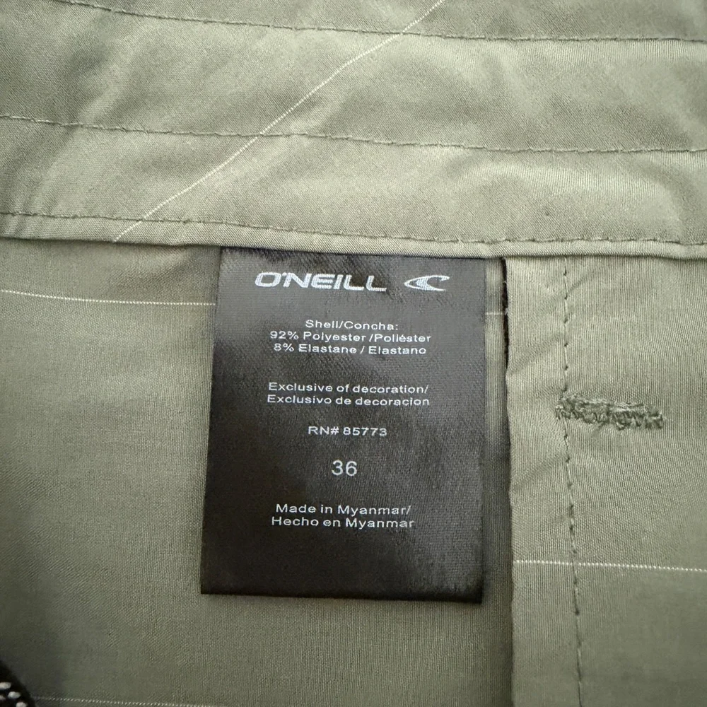 O’Neill Men’s Green Hybrid Cargo Shorts Size 36 – Performance Stretch Boardwalk